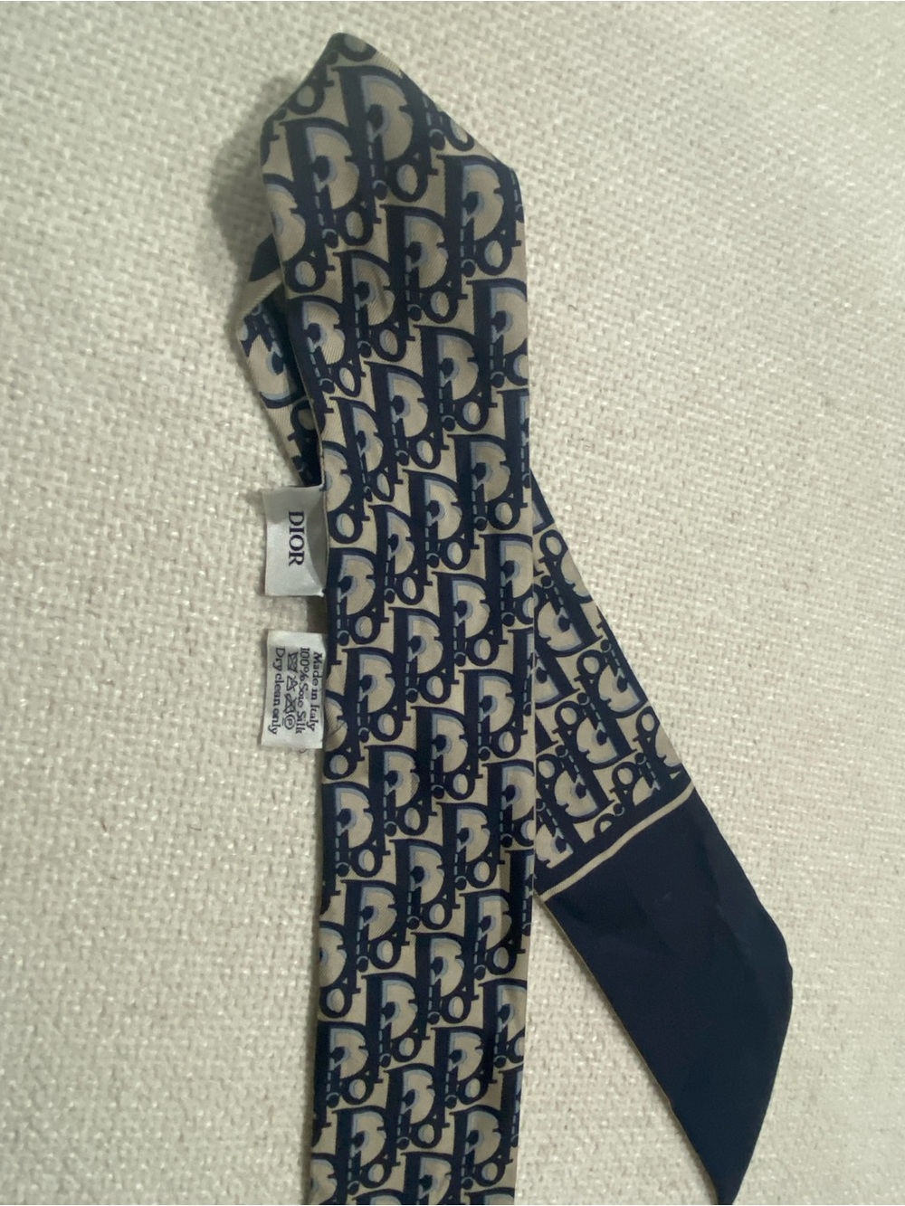 Dior Oblique Silk Scarf Navy Twilly - Picture 5 of 6